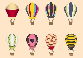 Flat Hot Air Balloon Vectors - vector #438679 gratis